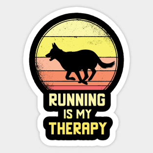 Running Is My Therapy Vintage Retro Motivation Sticker